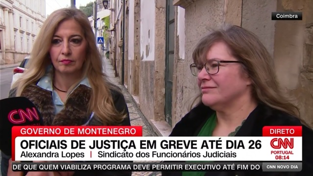 CNNPortugal – Alexandra Lopes e Helena Oliveira resumem os problemas dos Oficiais de Justiça – 03 abril 2024